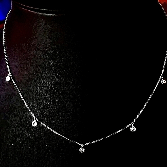 Diamond Necklace Sterling Silver 925 with 6 2mm Quality Diamonds SRP799